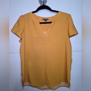 Hilary Radley Yellow Polka Dot Blouse